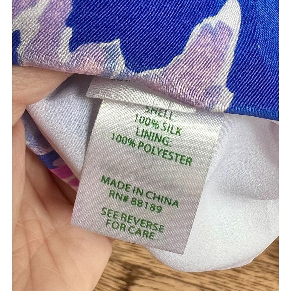 💜 Lilly Pulitzer Lela Dress – One Too Many Print | Size L | 100% Silk - Picture 6 of 7